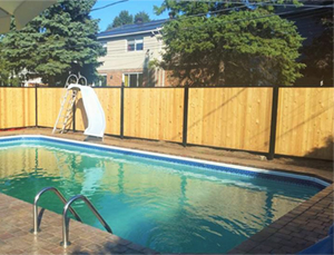 Cloture en bois hybride acier et cedre intimite boucherville